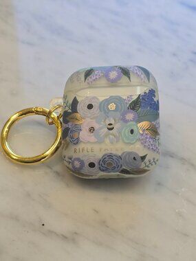 NWOT Rifle Paper Co. Airpods Case Cover with Keychain